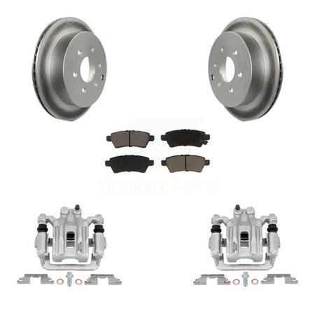 Rear Disc Brake Caliper Coated Rotors And Ceramic Pads Kit For 2006-2007 Nissan Xterra KCG-100139C