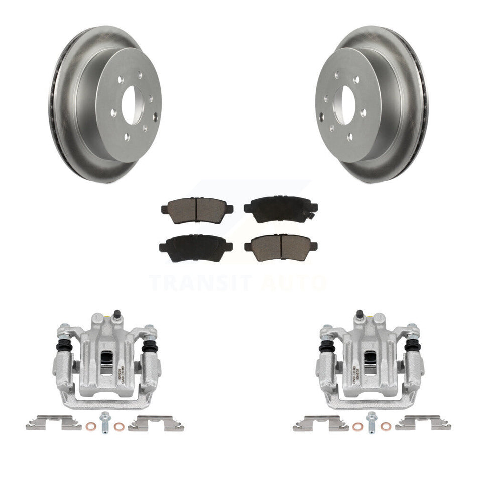 Rear Disc Brake Caliper Coated Rotors And Ceramic Pads Kit For 2006-2007 Nissan Xterra KCG-100139C