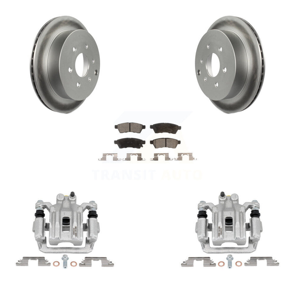Rear Brake Caliper Coat Rotors & Semi-Metallic Pad Kit For Nissan Frontier Xterra Suzuki KCG-100139P