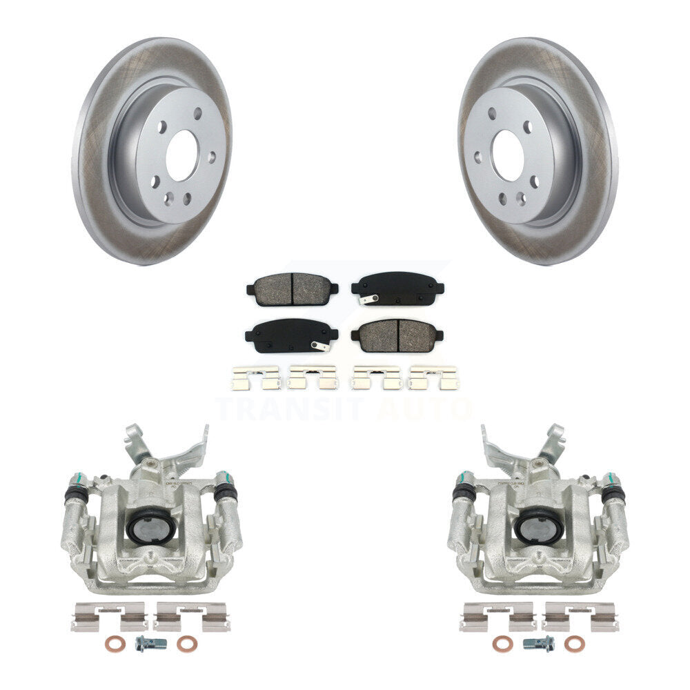 Rear Disc Brake Caliper Coated Rotors And Semi-Metallic Pads Kit For Chevrolet Buick Encore Sonic Trax KCG-100139S by Transit Auto