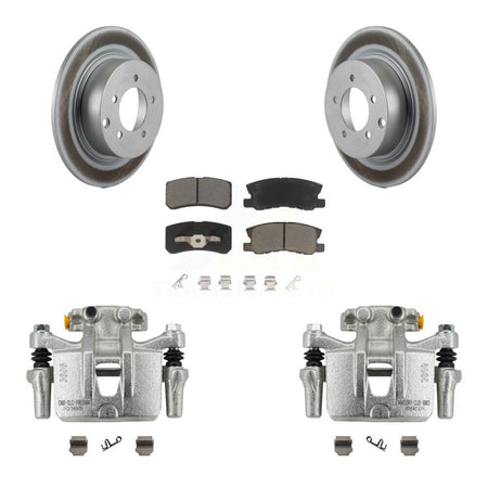 Rear Disc Brake Caliper Coated Rotors And Ceramic Pads Kit For Mitsubishi Outlander KCG-100140C