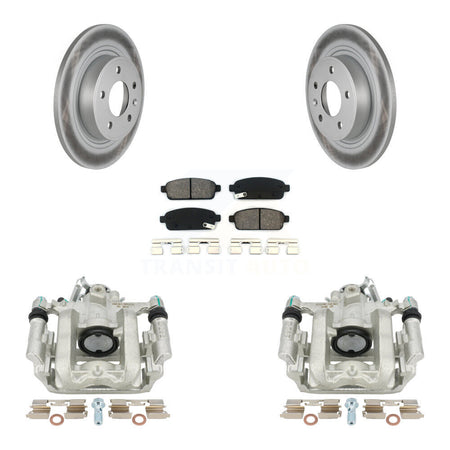 Rear Disc Brake Caliper Coated Rotors And Semi-Metallic Pads Kit For Chevrolet Cruze Volt Cadillac ELR KCG-100140S by Transit Auto