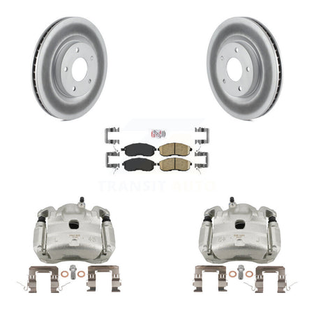 Front Brake Caliper Coat Rotors & Ceramic Pad Kit For 07-10 Nissan Sentra SE-R with 2.5L KCG-100141N