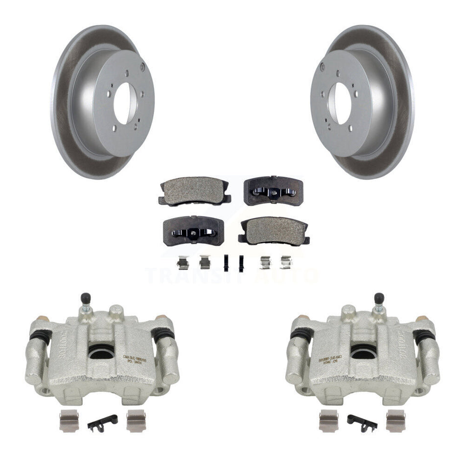 Rear Disc Brake Caliper Coated Rotors And Semi-Metallic Pads Kit For Mitsubishi Outlander With 7 Passenger Seating KCG-100141P