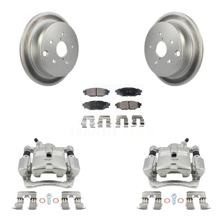 Rear Disc Brake Caliper Coated Rotors And Ceramic Pads Kit For Subaru WRX KCG-100141T
