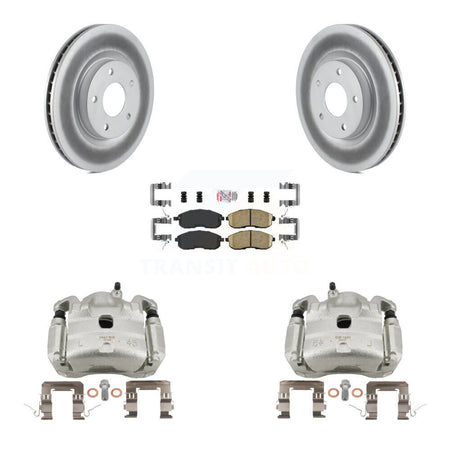 Front Brake Caliper Coat Rotors & Ceramic Pad Kit For 07-10 Nissan Sentra SE-R with 2.5L KCG-100142N