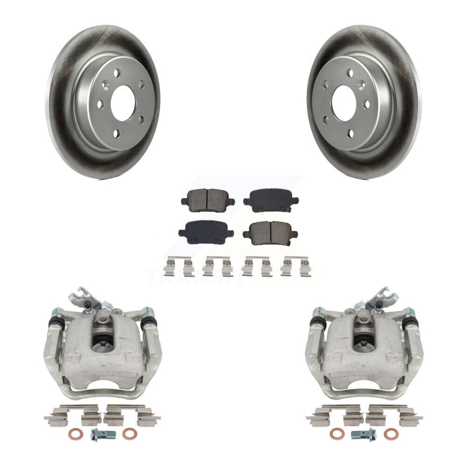 Rear Disc Brake Caliper Coated Rotors And Semi-Metallic Pads Kit For Chevrolet Cruze KCG-100142S by Transit Auto