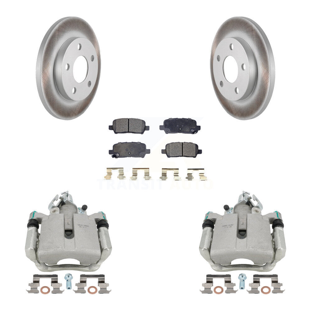 Rear Disc Brake Caliper Coated Rotors And Ceramic Pads Kit For Chevrolet Impala Pontiac Grand Prix Buick LaCrosse Limited Allure KCG-100142T by Transit Auto