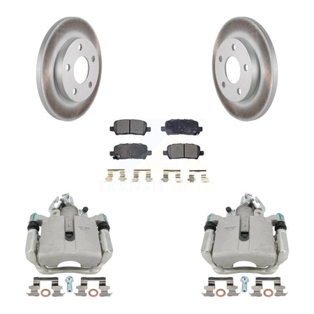 Rear Disc Brake Caliper Coated Rotors And Ceramic Pads Kit For Chevrolet Impala Pontiac Grand Prix Buick LaCrosse Limited Allure KCG-100142T by Transit Auto