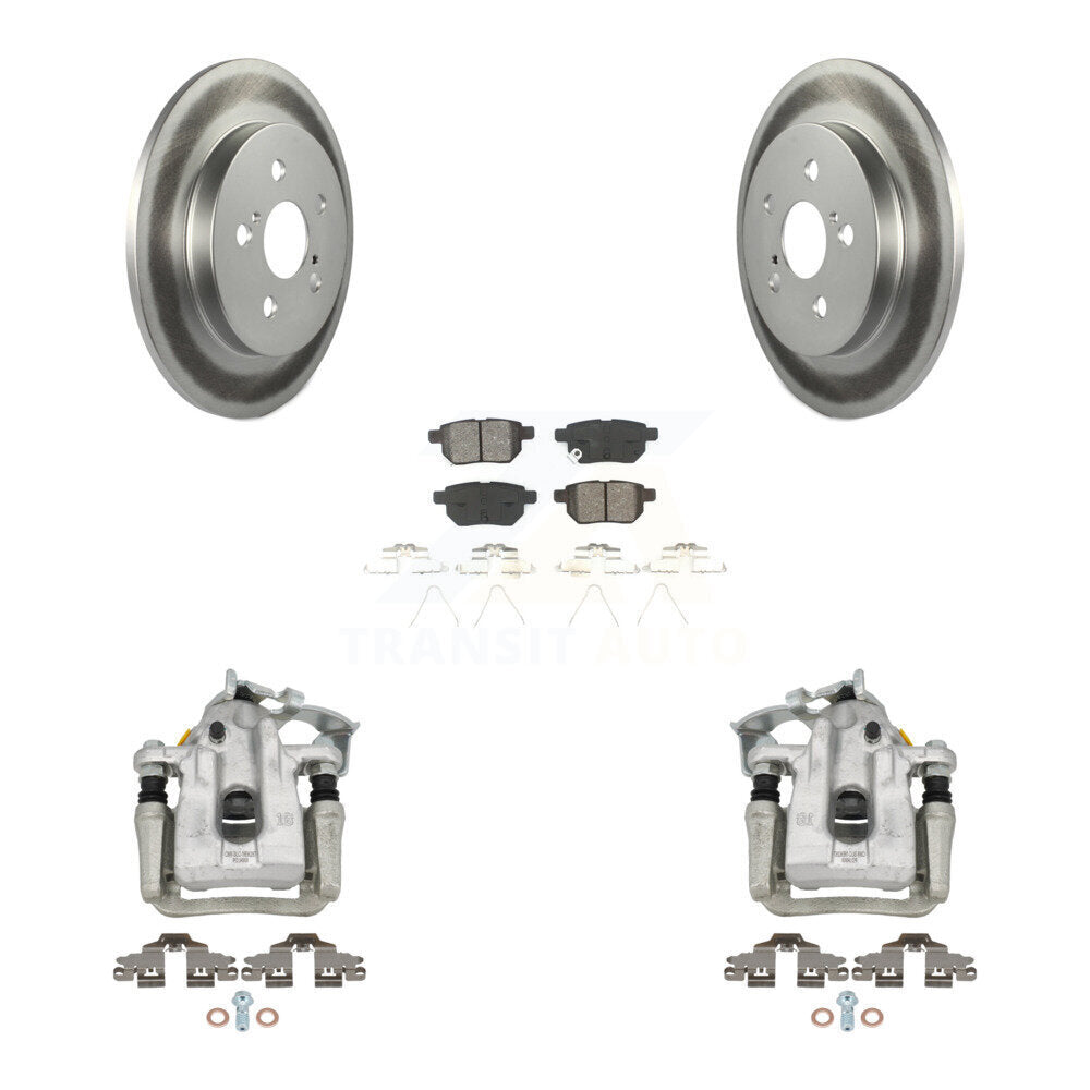 Rear Disc Brake Caliper Coated Rotors And Semi-Metallic Pad Kit For Toyota Prius Plug-In KCG-100143S
