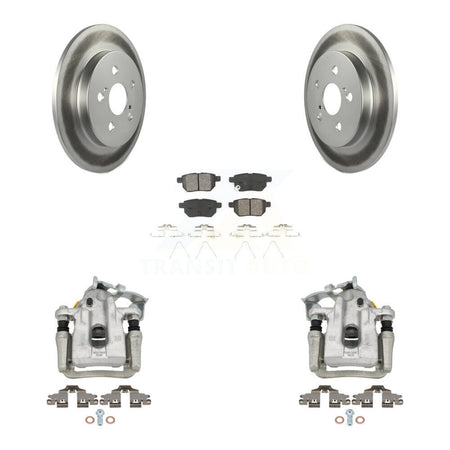Rear Disc Brake Caliper Coated Rotors And Semi-Metallic Pad Kit For Toyota Prius Plug-In KCG-100143S