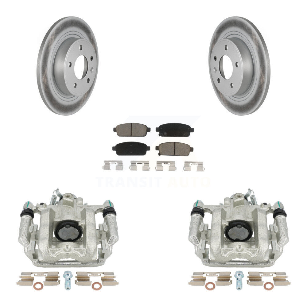 Rear Disc Brake Caliper Coated Rotors And Ceramic Pads Kit For 2013 Chevrolet Cruze LT LTZ With 292mm Diameter Rotor KCG-100145C by Transit Auto