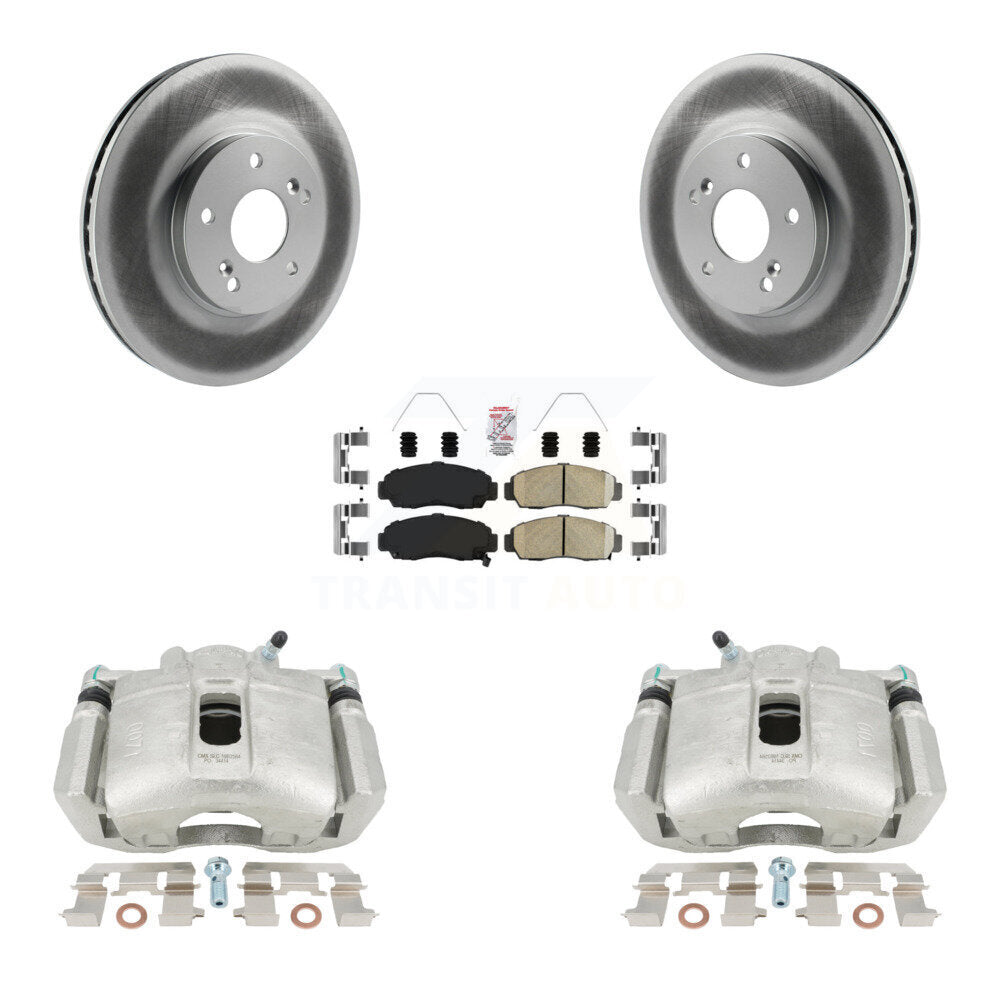 Front Disc Brake Caliper Coated Rotors And Ceramic Pads Kit For Honda Accord Acura TL TSX CL KCG-100145N by Transit Auto