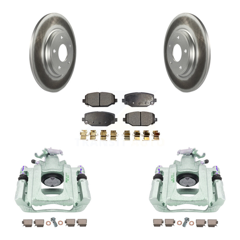 Rear Brake Caliper Coat Rotor Ceramic Pad Kit For Ram C/V With Dual Piston Front KCG-100145T