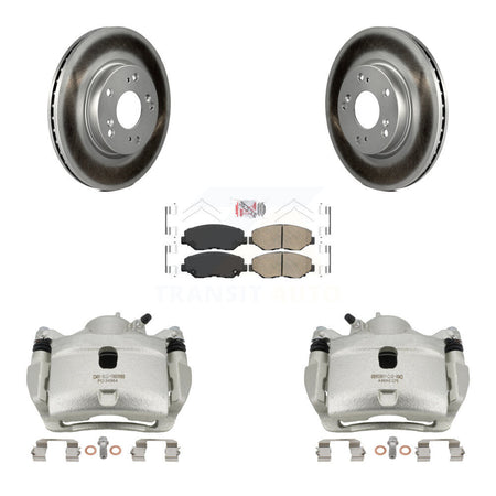 Front Disc Brake Caliper Coated Rotors And Ceramic Pads Kit For 2013 Acura ILX 2.0L KCG-100147N