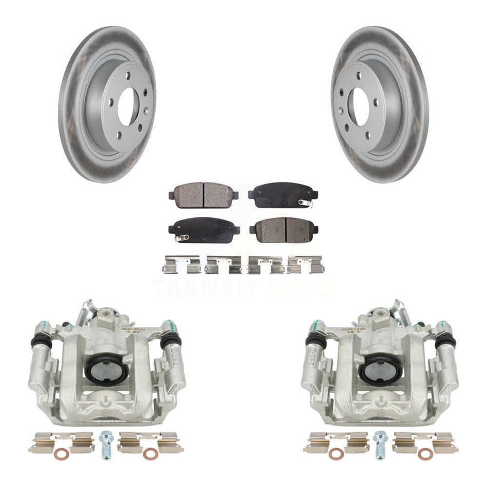 Rear Disc Brake Caliper Coated Rotors And Semi-Metallic Pads Kit For Chevrolet Cruze Volt Cadillac ELR KCG-100147P
