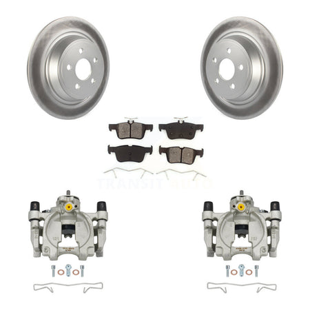 Rear Brake Caliper Coat Rotor & Semi-Metallic Pad Kit For Ford Edge Lincoln MKX Nautilus KCG-100147S