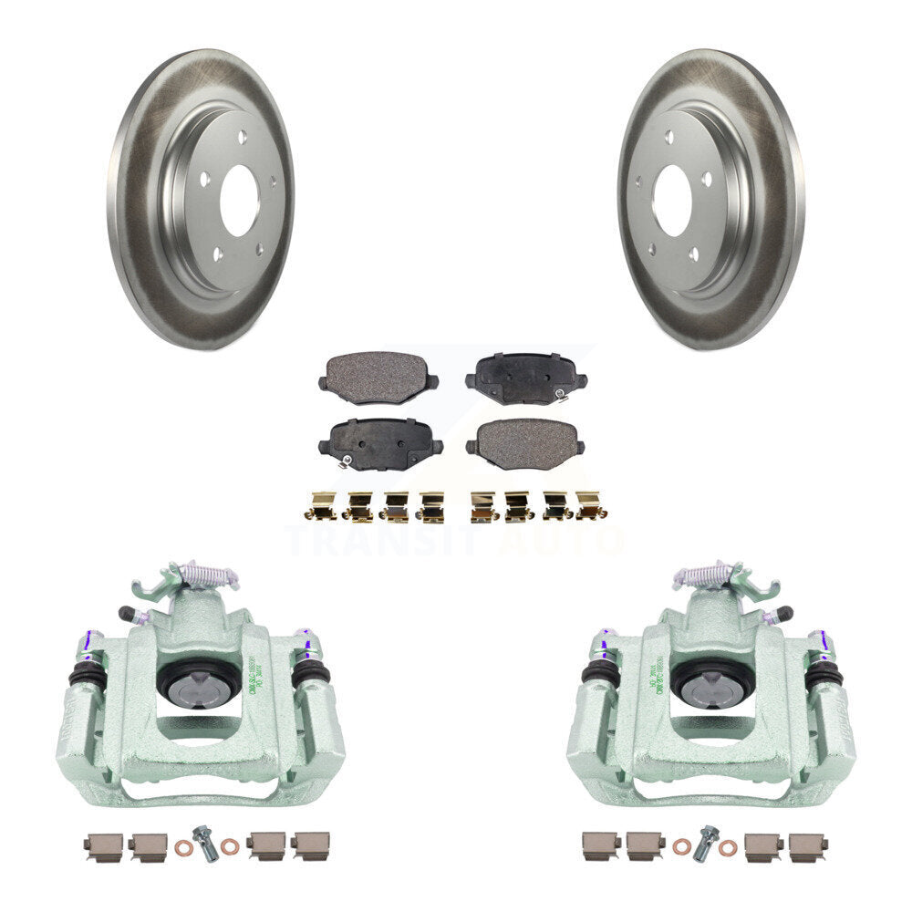 Rear Disc Brake Caliper Coated Rotors And Ceramic Pads Kit For Ram C/V KCG-100147T