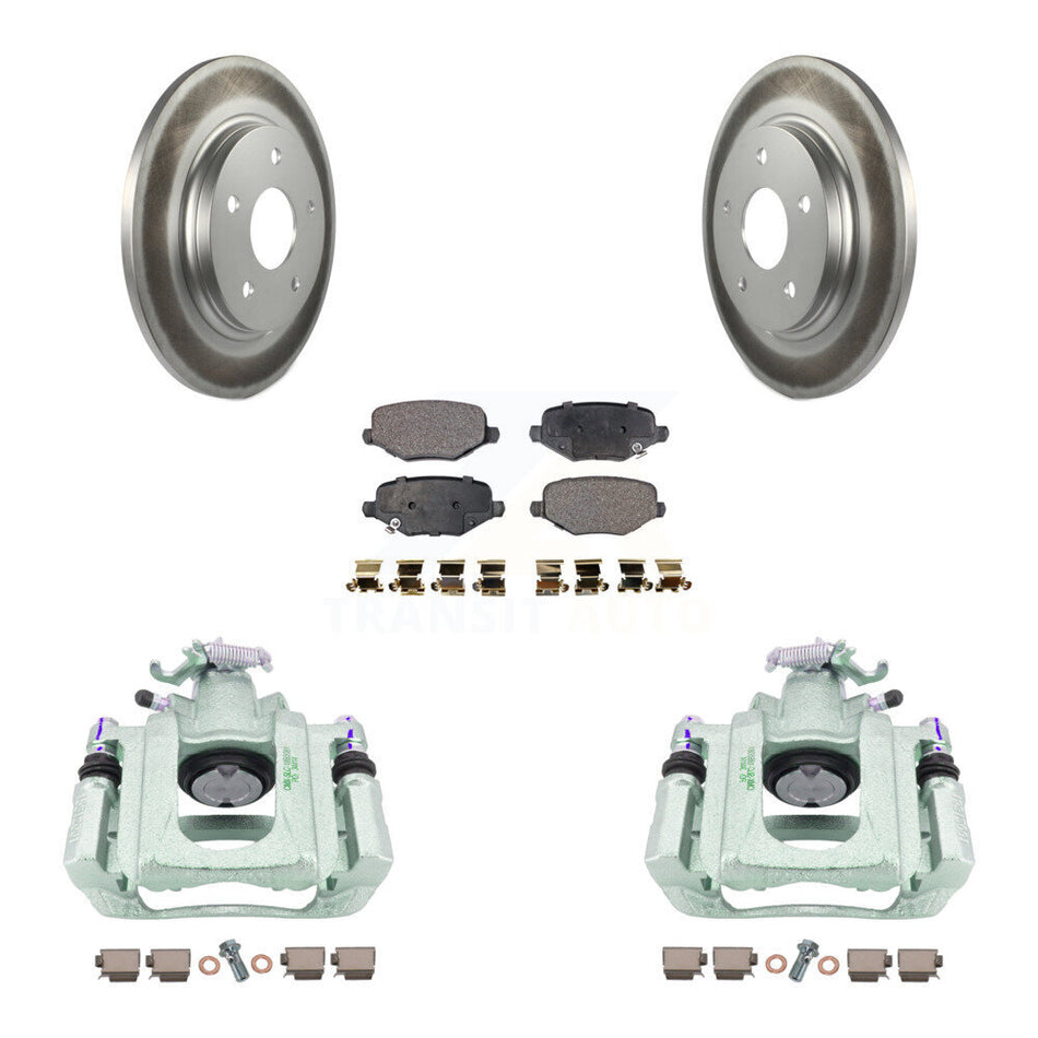 Rear Disc Brake Caliper Coated Rotors And Ceramic Pads Kit For Ram C/V KCG-100147T