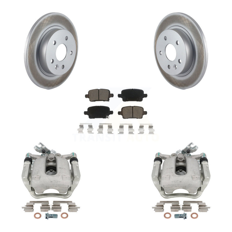 Rear Disc Brake Caliper Coated Rotors And Ceramic Pads Kit For 2016 Chevrolet Cruze With 268mm Diameter Rotor KCG-100148C