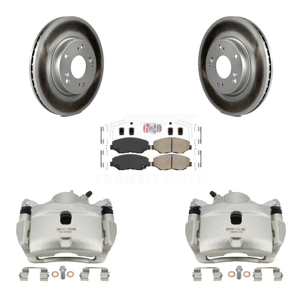 Front Disc Brake Caliper Coated Rotors And Ceramic Pads Kit For 2013 Acura ILX 2.0L KCG-100148N