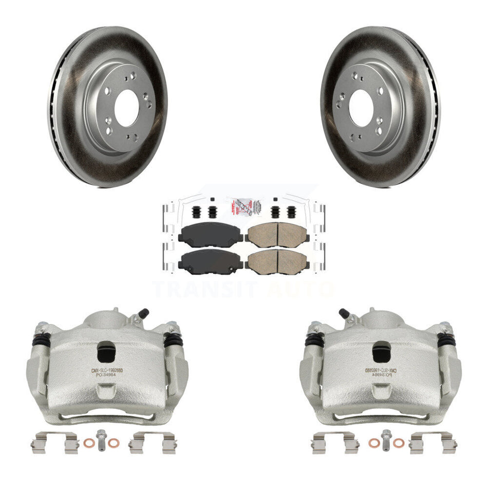 Front Disc Brake Caliper Coated Rotors And Ceramic Pads Kit For 2013 Acura ILX 2.0L KCG-100148N