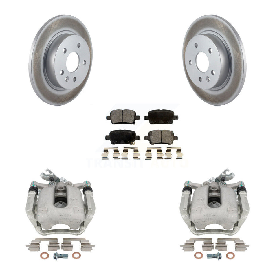 Rear Disc Brake Caliper Coated Rotors And Semi-Metallic Pads Kit For 2016 Chevrolet Cruze With 268mm Diameter Rotor KCG-100148P