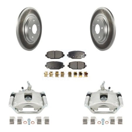 Rear Disc Brake Caliper Coated Rotors And Ceramic Pads Kit For 2014-2020 Dodge Journey KCG-100148T
