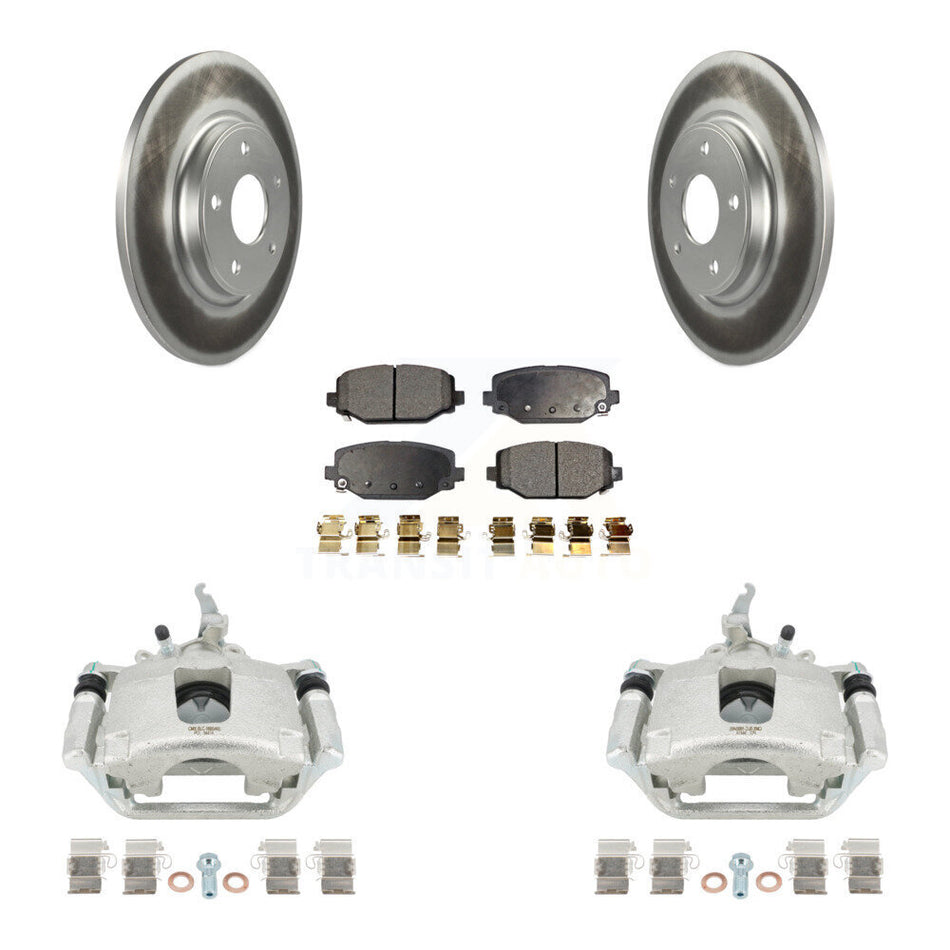 Rear Disc Brake Caliper Coated Rotors And Ceramic Pads Kit For 2014-2020 Dodge Journey KCG-100148T