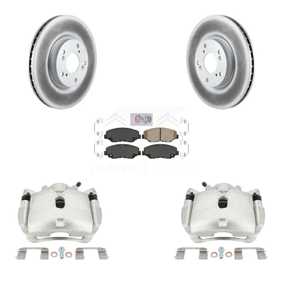 Front Disc Brake Caliper Coated Rotors And Ceramic Pads Kit For Honda Civic Acura ILX KCG-100149N