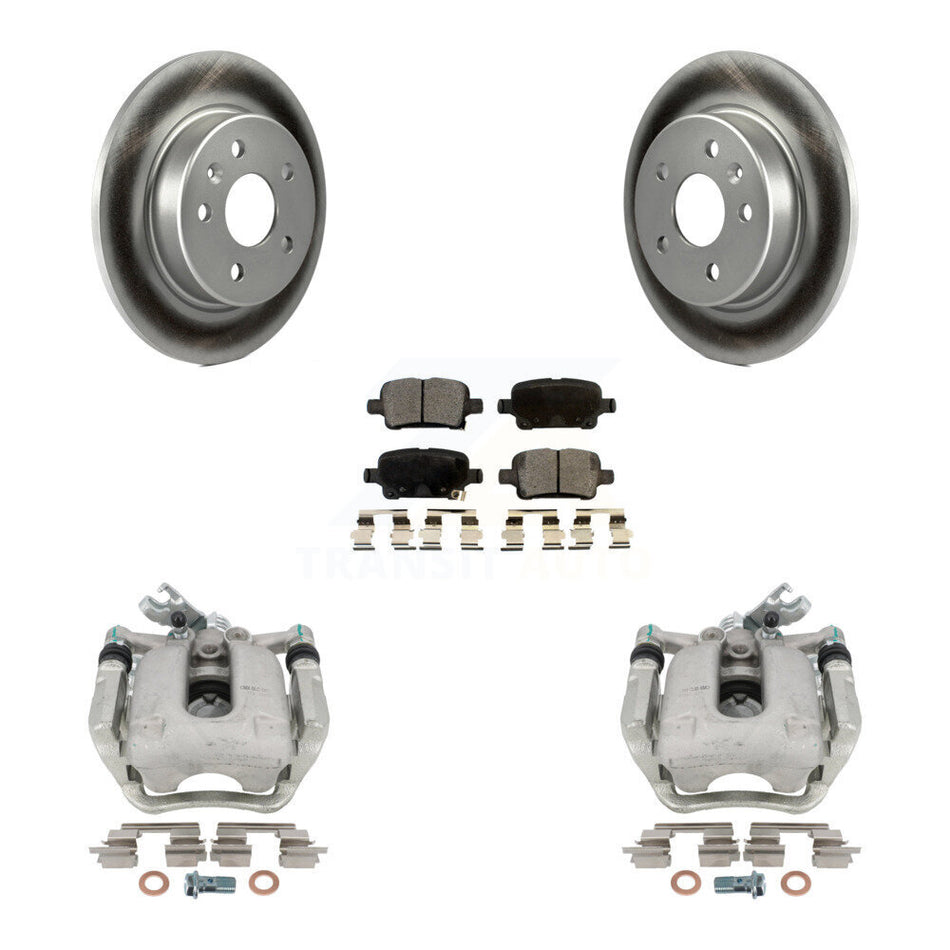 Rear Disc Brake Caliper Coated Rotors And Semi-Metallic Pads Kit For Chevrolet Cruze KCG-100149P by Transit Auto