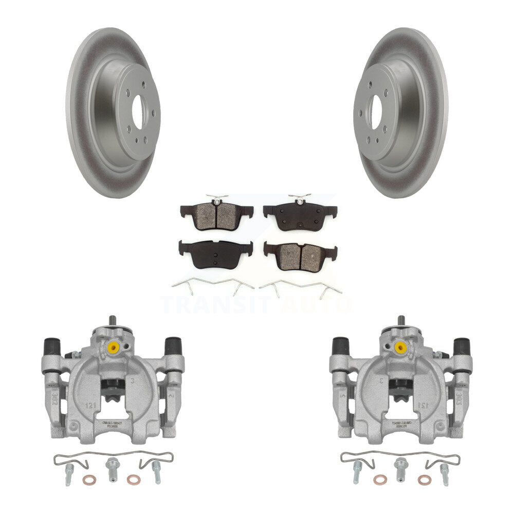 Rear Disc Brake Caliper Coated Rotors And Semi-Metallic Pads Kit For Lincoln Continental KCG-100149S