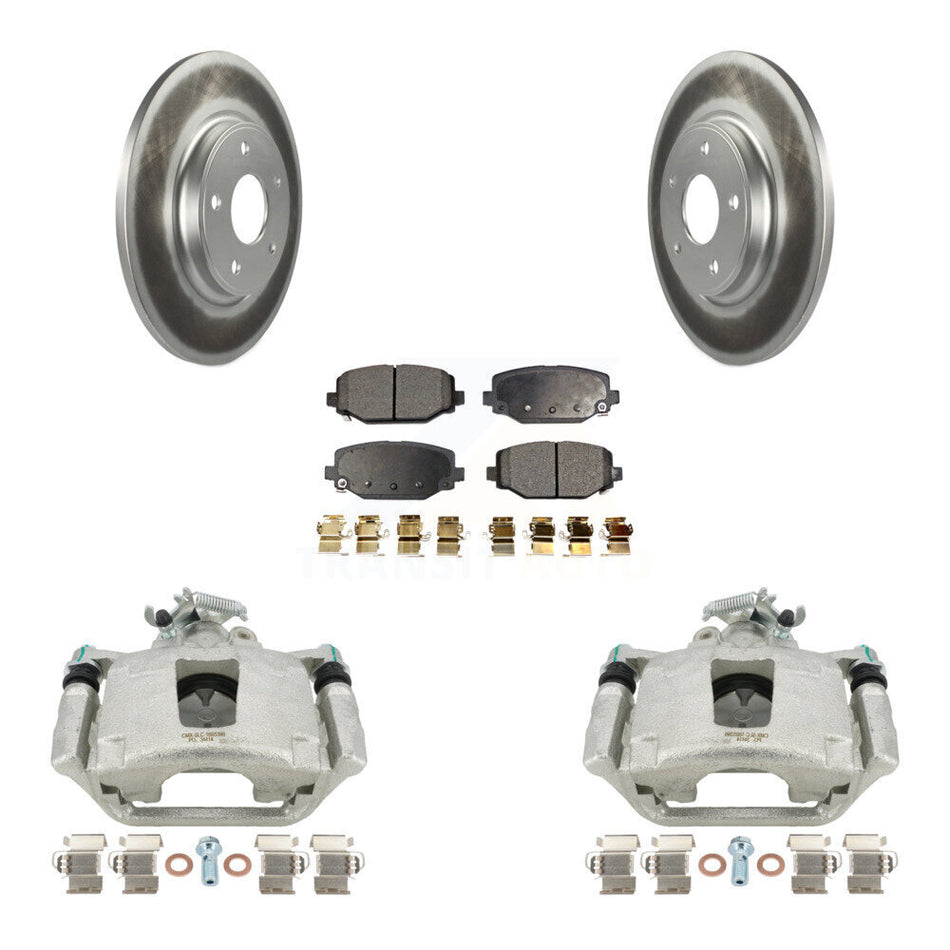 Rear Disc Brake Caliper Coated Rotors And Ceramic Pads Kit For Dodge Grand Caravan KCG-100149T by Transit Auto