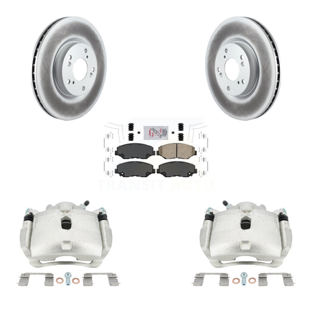 Front Disc Brake Caliper Coated Rotors And Ceramic Pads Kit For Honda Civic Acura ILX KCG-100150N