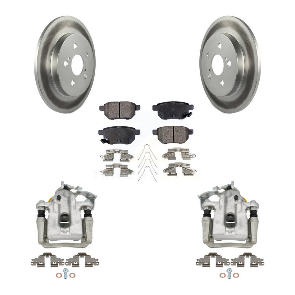Rear Disc Brake Caliper Coated Rotors And Semi-Metallic Pad Kit For Toyota Prius Plug-In KCG-100150P