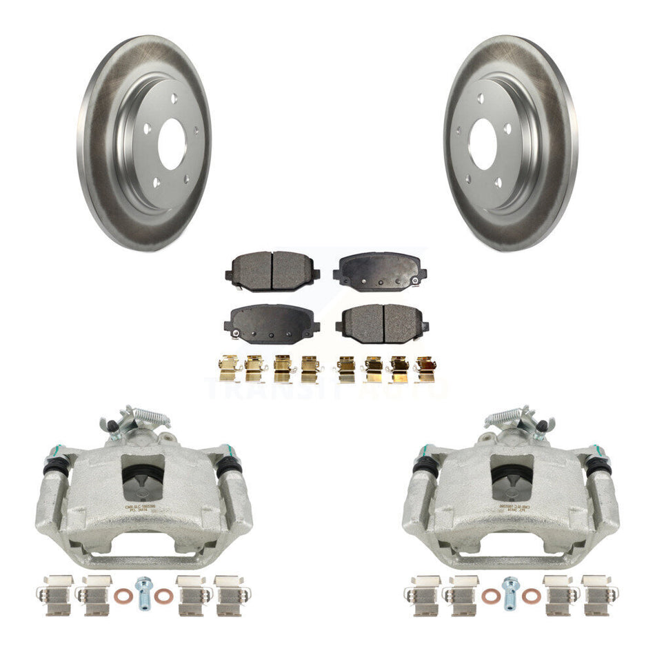 Rear Disc Brake Caliper Coated Rotors And Ceramic Pads Kit For 2017-2018 Dodge Grand Caravan With Single Piston Front KCG-100150T