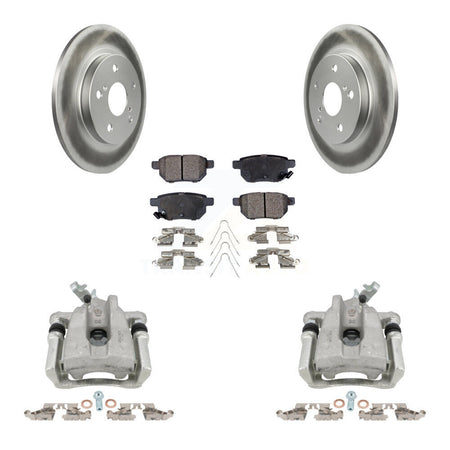 Rear Disc Brake Caliper Coated Rotors And Semi-Metallic Pads Kit For Toyota Matrix KCG-100151P