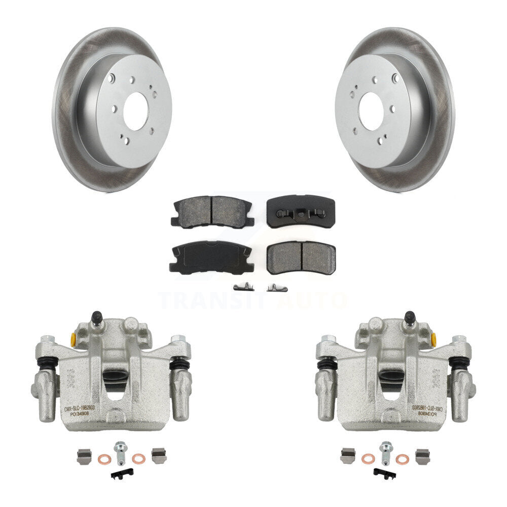 Rear Disc Brake Caliper Coated Rotors And Semi-Metallic Pads Kit For Mitsubishi Endeavor KCG-100151S