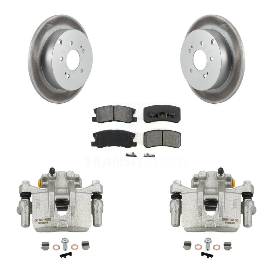 Rear Disc Brake Caliper Coated Rotors And Semi-Metallic Pads Kit For Mitsubishi Endeavor KCG-100151S