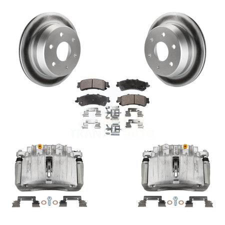 Rear Brake Caliper Coat Rotor & Ceramic Pad Kit For Chevrolet Silverado 1500 Classic GMC KCG-100151T
