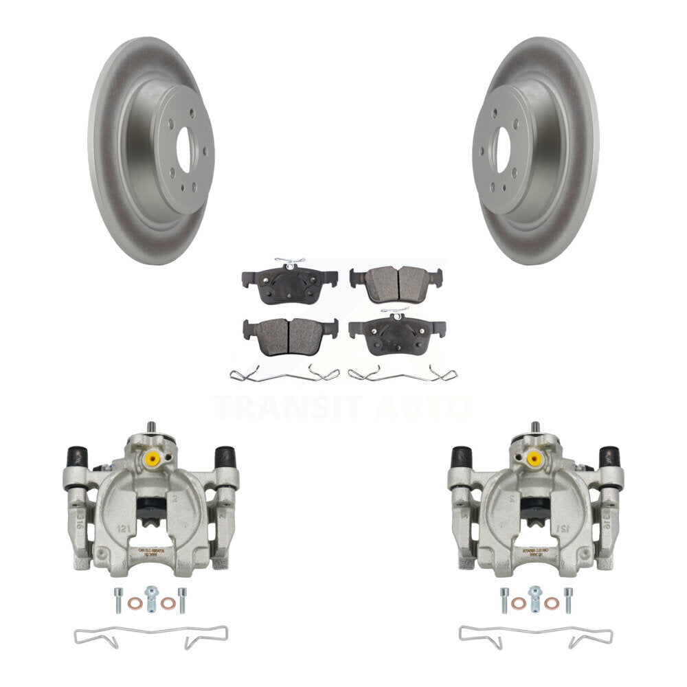 Rear Brake Caliper Coat Rotor & Semi-Metallic Pad Kit For Ford Escape Fusion Lincoln MKC KCG-100152P