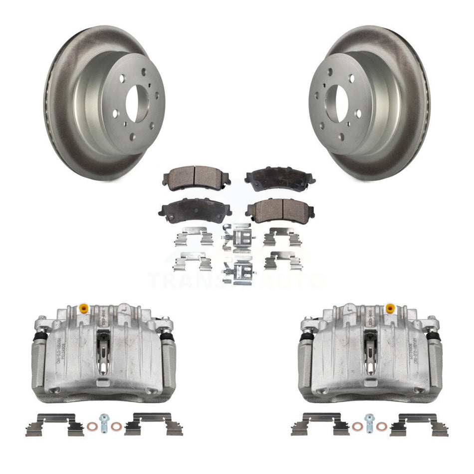 Rear Disc Brake Caliper Coated Rotors And Ceramic Pads Kit For GMC Sierra 1500 Classic KCG-100152T