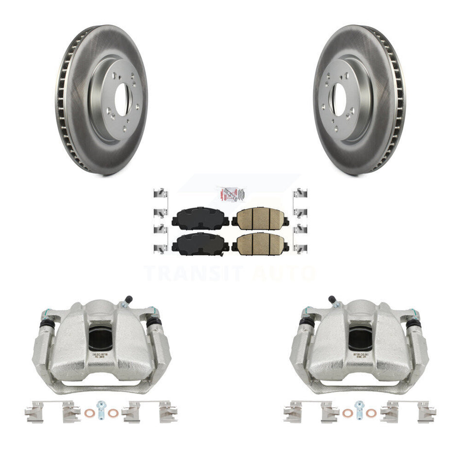 Front Disc Brake Caliper Coated Rotors And Ceramic Pads Kit For Honda Accord KCG-100153N