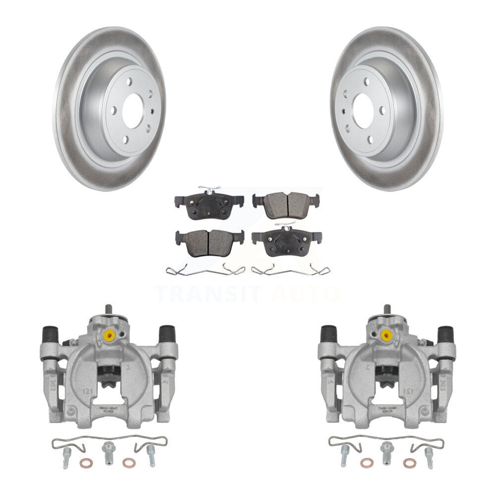 Rear Disc Brake Caliper Coat Rotor And Semi-Metallic Pad Kit For Ford Fusion Lincoln MKZ KCG-100153P