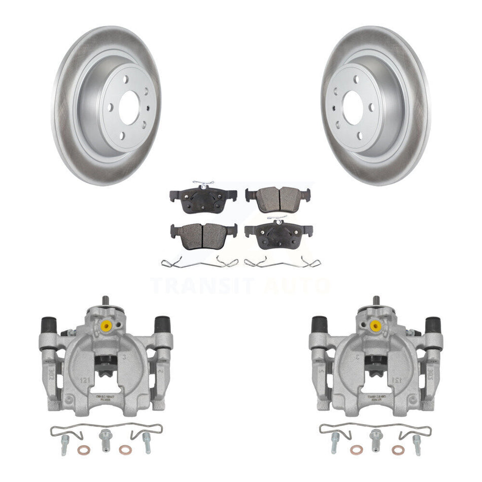 Rear Disc Brake Caliper Coat Rotor And Semi-Metallic Pad Kit For Ford Fusion Lincoln MKZ KCG-100153P