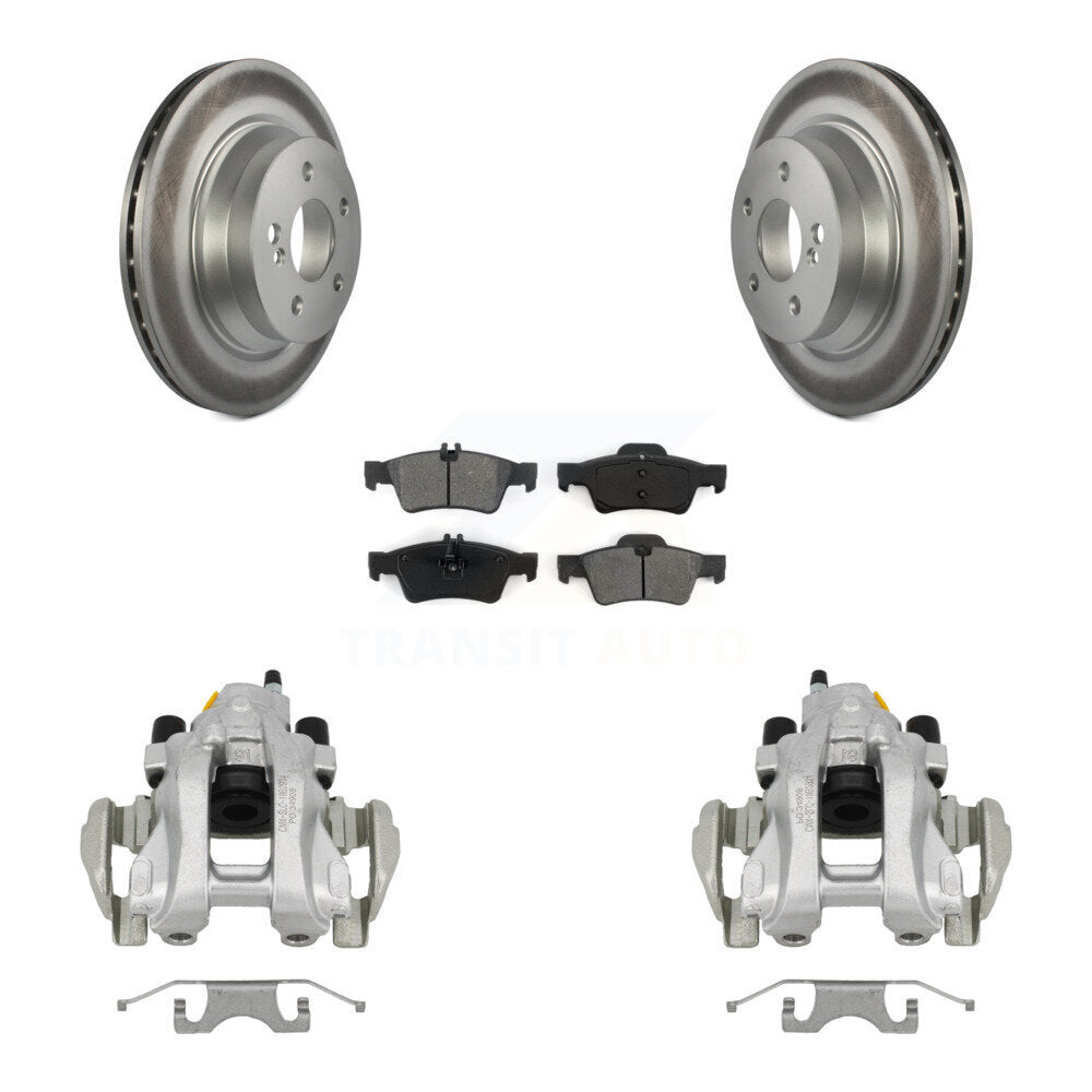 Rear Brake Caliper Coat Rotor And Semi-Metallic Pad Kit For Mercedes-Benz E350 E500 E320 KCG-100153S