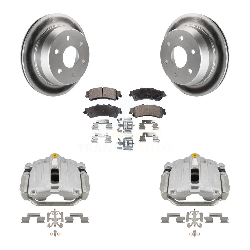 Rear Brake Caliper Coat Rotor Ceramic Pad Kit For Chevrolet GMC Silverado 1500 Sierra XL KCG-100153T