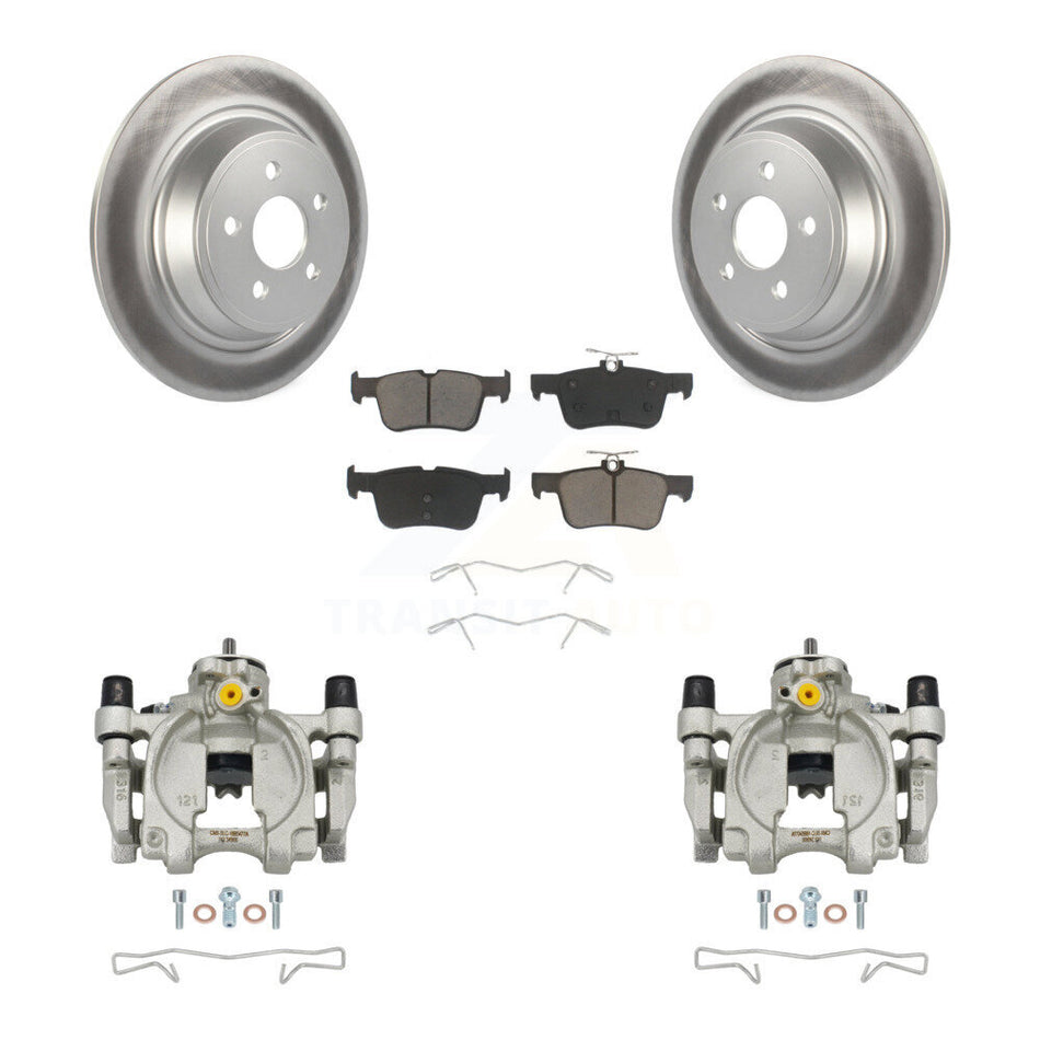 Rear Brake Caliper Coat Rotor And Ceramic Pad Kit For Ford Edge Lincoln MKX Nautilus MKZ KCG-100154C