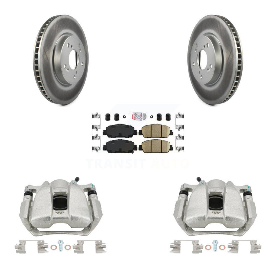Front Disc Brake Caliper Coated Rotors And Ceramic Pads Kit For Honda Accord KCG-100154N