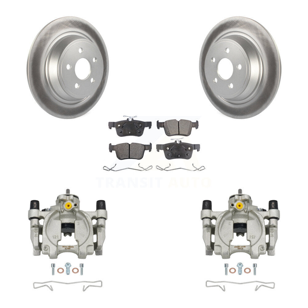 Rear Brake Caliper Coat Rotor & Semi-Metallic Pad Kit For Ford Edge Lincoln MKX Nautilus KCG-100154P